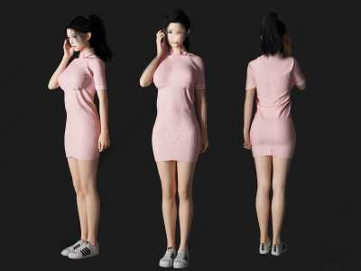 美女人物3D模型下载